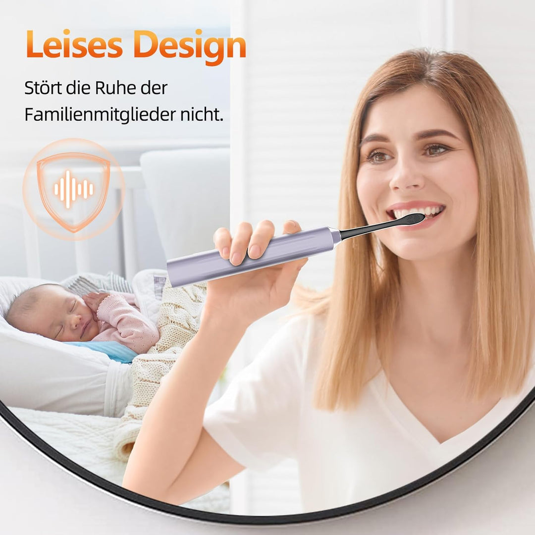 Elektrische Zahnbürste, Zahnbürste Elektrisch, Schallzahnbürste Mit 3 Intensitäten,5 Modi,40000 VPM,
