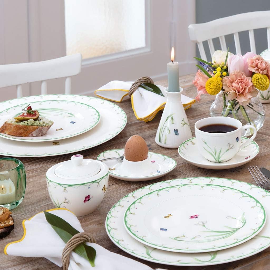 Villeroy und Boch Colourful Spring Zuckerdose, 300 ml, Premium Porzellan, Weiss/Bunt, Zuckerdose