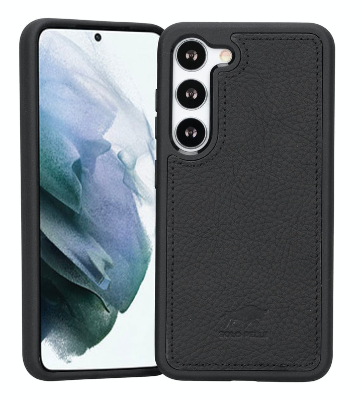 Solo Pelle Lederhülle für das Samsung Galaxy S23 Hülle aus echtem Leder, Model: Stanford (Matt Schwa