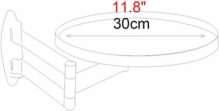 An der Wand montierter, zusammenklappbarer, runder Tisch, teleskopische Längenverstellung, an der Wa