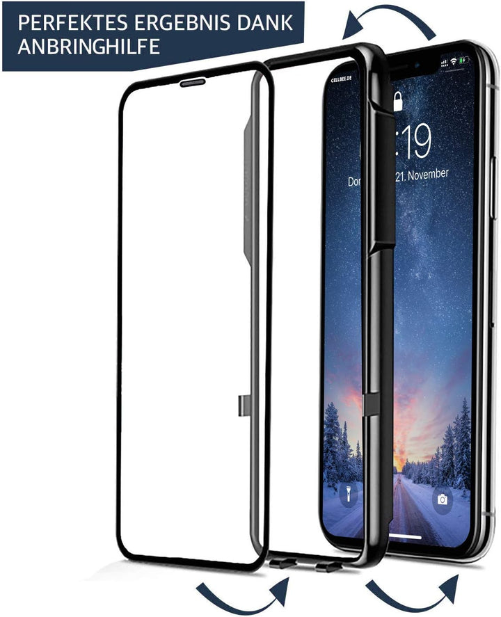 Kompatibel Mit iPhone XS Max 11 Pro Max, Curved, inkl. Applikator, Staubfrei, Notch Unsichtbar, Prem
