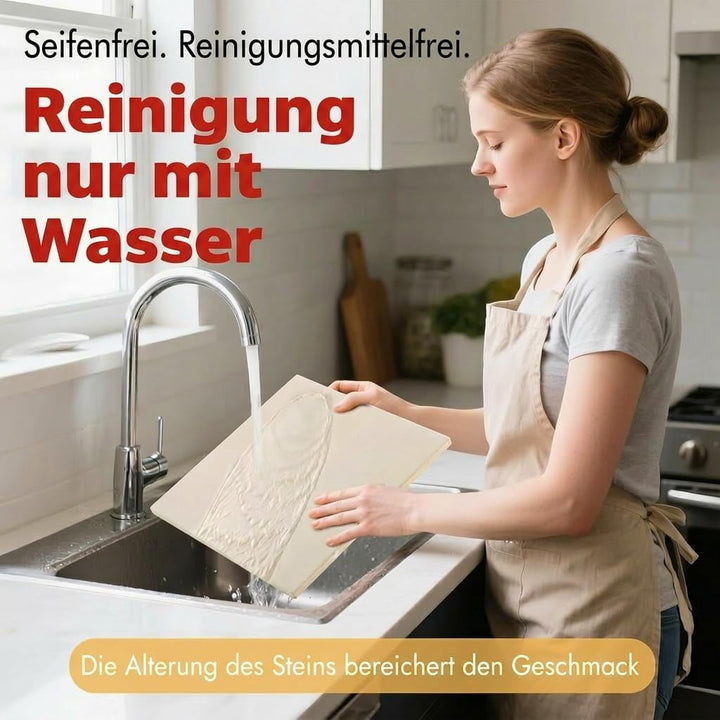 Pizzastein 35.2 x 35.2 cm aus Cordierit, 12 mm – XXL Pizzastein für Backofen, Grill &amp; Pizzaofen, hit