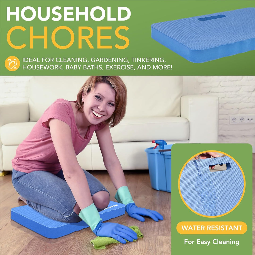 BLOSTM Blue Garden Kniepolster aus hochdichtem Schaumstoff mit zwei Texturen, 2 Stück