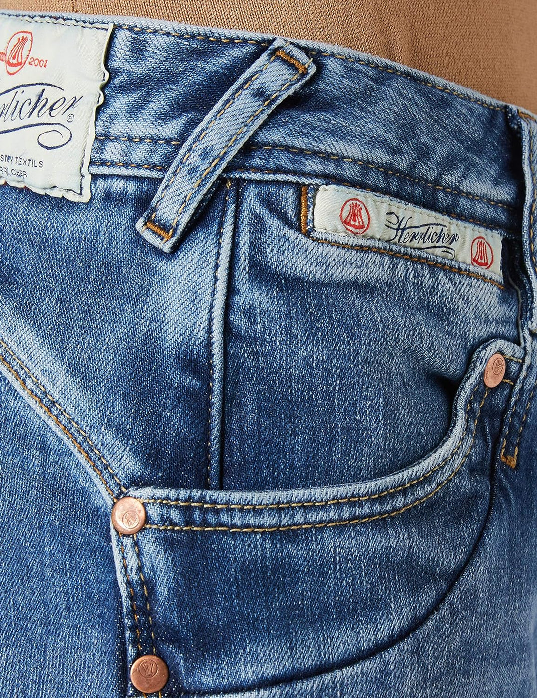 Herrlicher Damen Piper Hi Conic Recycled Denim Jeans 26W / 30L Retro Marvel 869, 26W / 30L Retro Mar