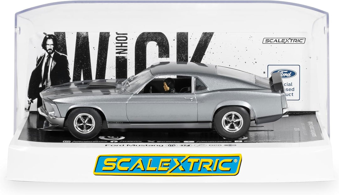 Scalextric C4497 John Wick Ford Mustang BOSS 429, Silber