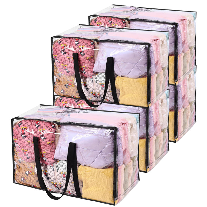 Vieshful 5 Pack Aufbewahrungsbeutel Löschen 110L Übergross Kleidertaschen mit Doppelten Reissverschl