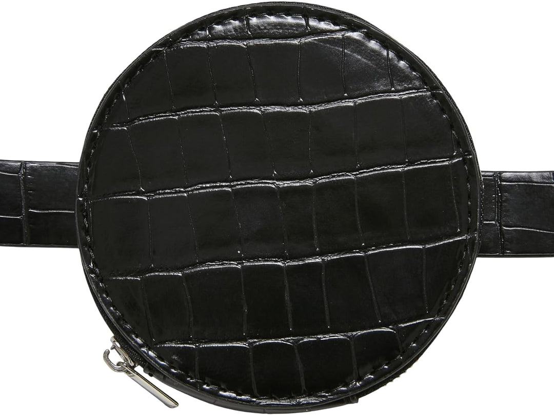 Urban Classics Unisex Croco Synthetic Leather Double Beltbag Schwarz Einheitsgrösse, Schwarz Einheit