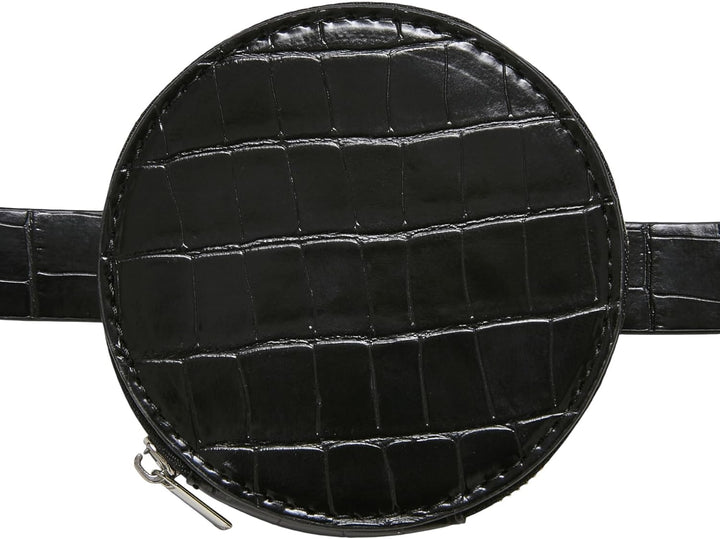 Urban Classics Unisex Croco Synthetic Leather Double Beltbag Schwarz Einheitsgrösse, Schwarz Einheit