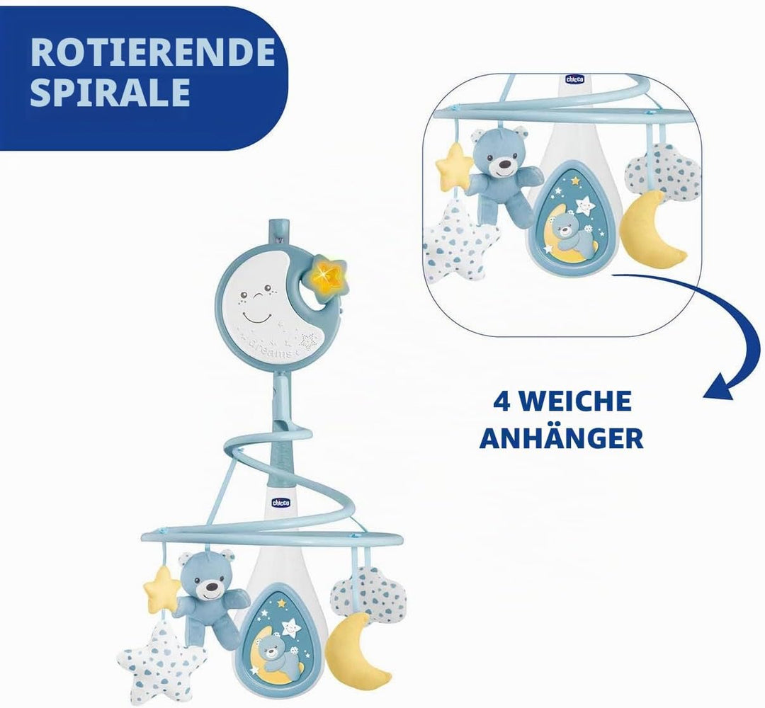 Chicco Next2Dreams Babybett Mobile mit Licht und Musik - 3 in 1 Baby Mobile Kompatibel mit Next2Me B