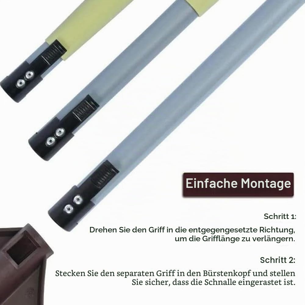 Suinga - KUNSTGRAS-BÜRSTE zum Kämmen - TEPPICHE, ausziehbarer Griff 122 cm, Stabiler Stahlgriff, Kun