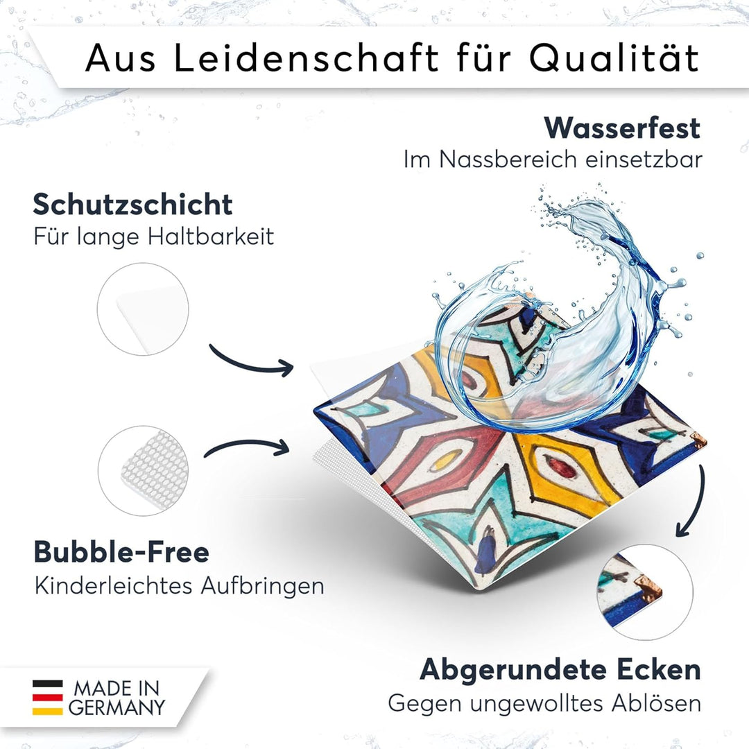 40 Stück Fliesenfolie für Küche und Bad 10x10 cm - Mosaikfliesen, Fliesensticker - Sticker Fliesen s