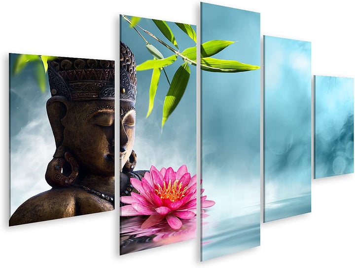 islandburner Bild auf Leinwand Buddha Meditation Asiatisch Bambus Spa Bilder Wandbilder Poster Leinw