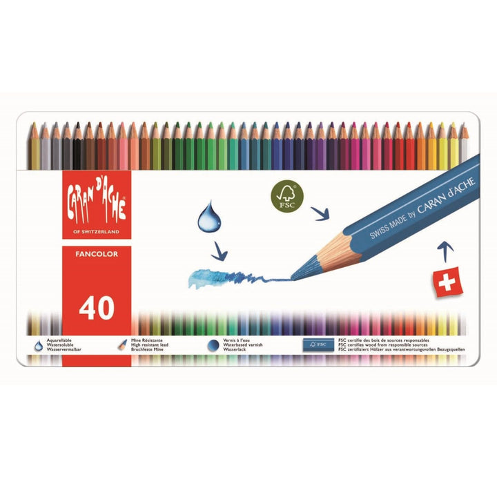 Caran d´Ache Caran d'Ache Farbstift-Set 40 Farben, 1288.340, multi, 50
