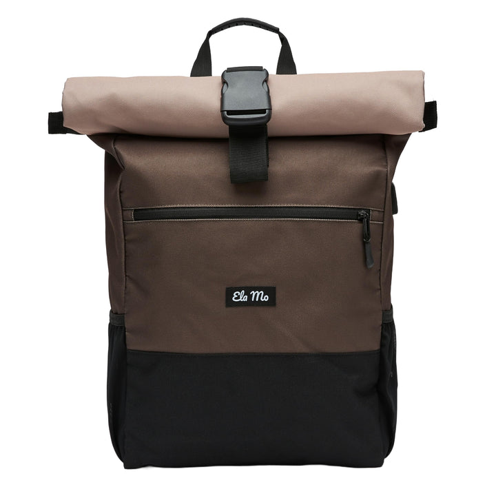 Ela Mo Rucksack Damen - Rolltop schön u. durchdacht - Laptop Rucksäcke für Frauen - Anti Diebstahl T
