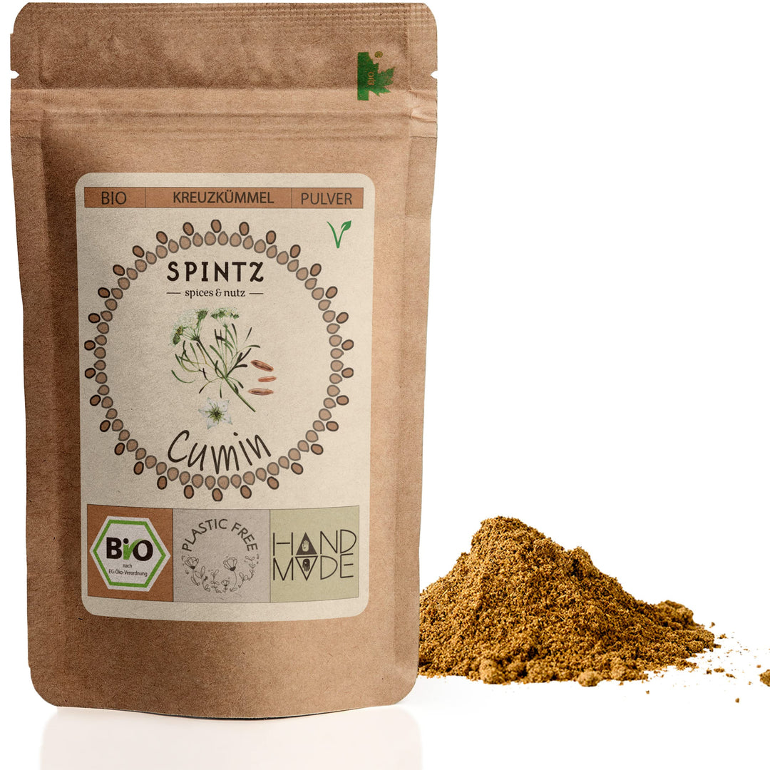 SPINTZ Bio Cumin gemahlen - Cuminpulver in Premium Qualität - Pulver aus Kumin Körner - 100% natürli