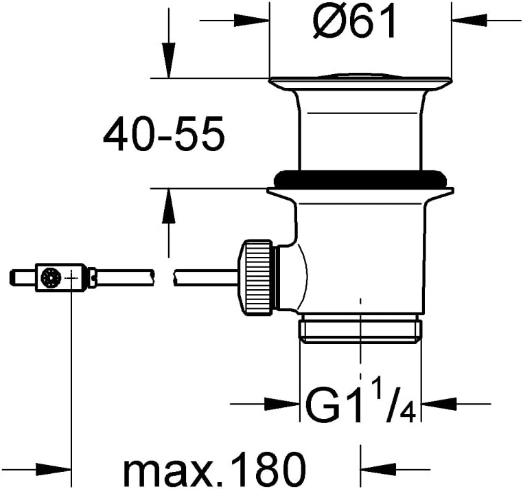 GROHE Ablaufgarnitur (1 1/4″, langlebige Oberfläche, für Waschtisch-/Bidet-Armaturen), chrom, 289100