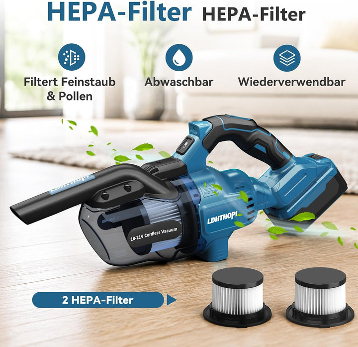 LDHTHOPI Akku Staubsauger für Makita 18V,20000 Pa Starke Saugleistung,1,28 kg Leichter Staubsauger m