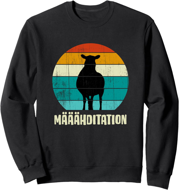 Määähditation Meditation Parodie Vintage Schaf Sweatshirt