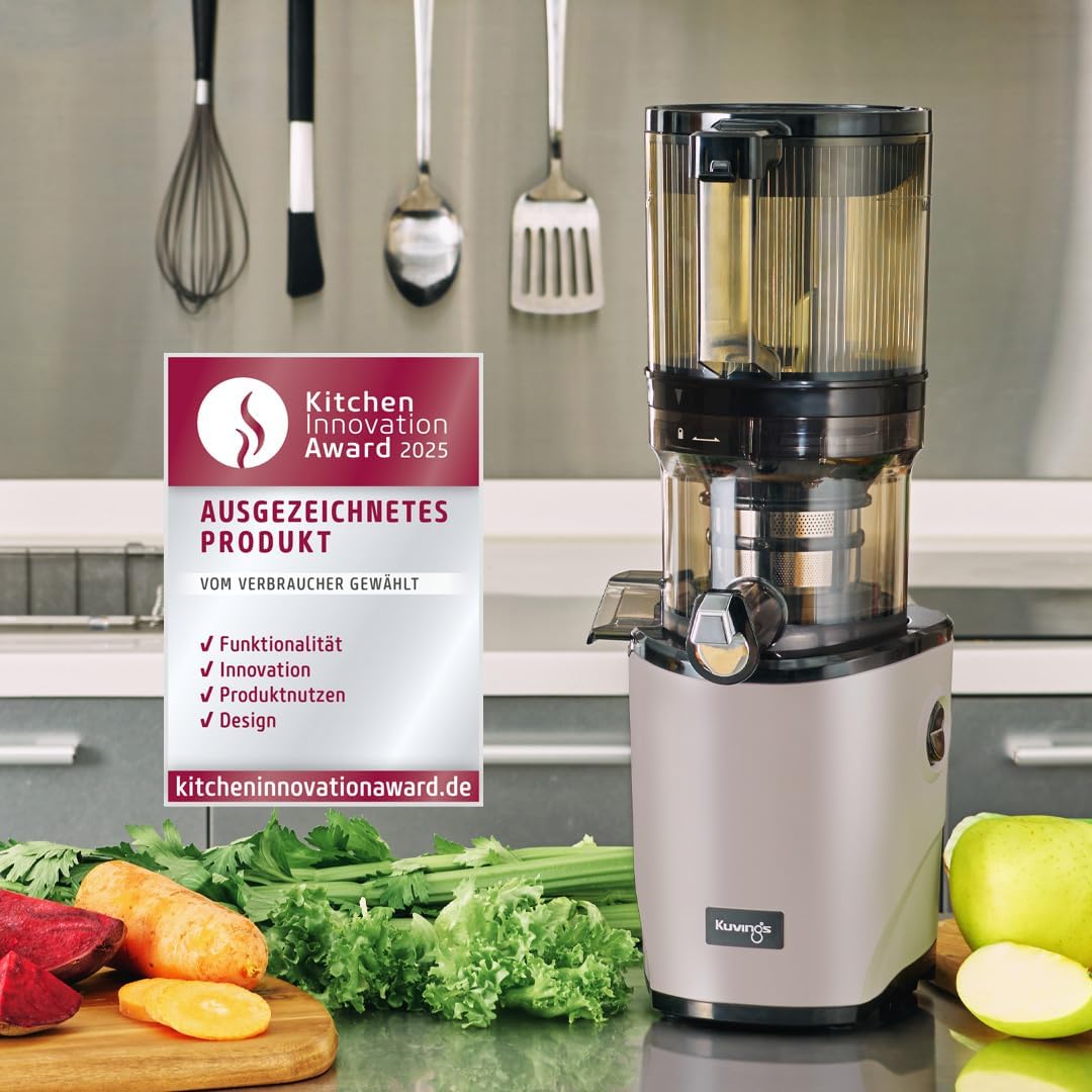 Kuvings AUTO9 | Kaltpressentsafter | Hands-Free Slow Juicer | 2L Auto-Hopper | Entsafter für Obst &