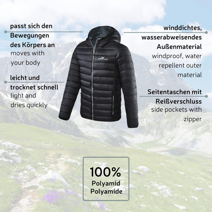 Black Crevice Herren Steppjacke I leichte Steppjacke in verschiedenen Farben & Grössen I wind- & was