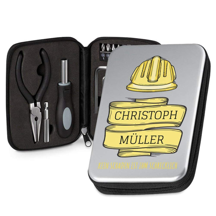 Maverton Werkzeug-Set mit Aufdruck - Werkzeugkoffer Toolbox Werkzeugkasten - personalisiert - Grösse