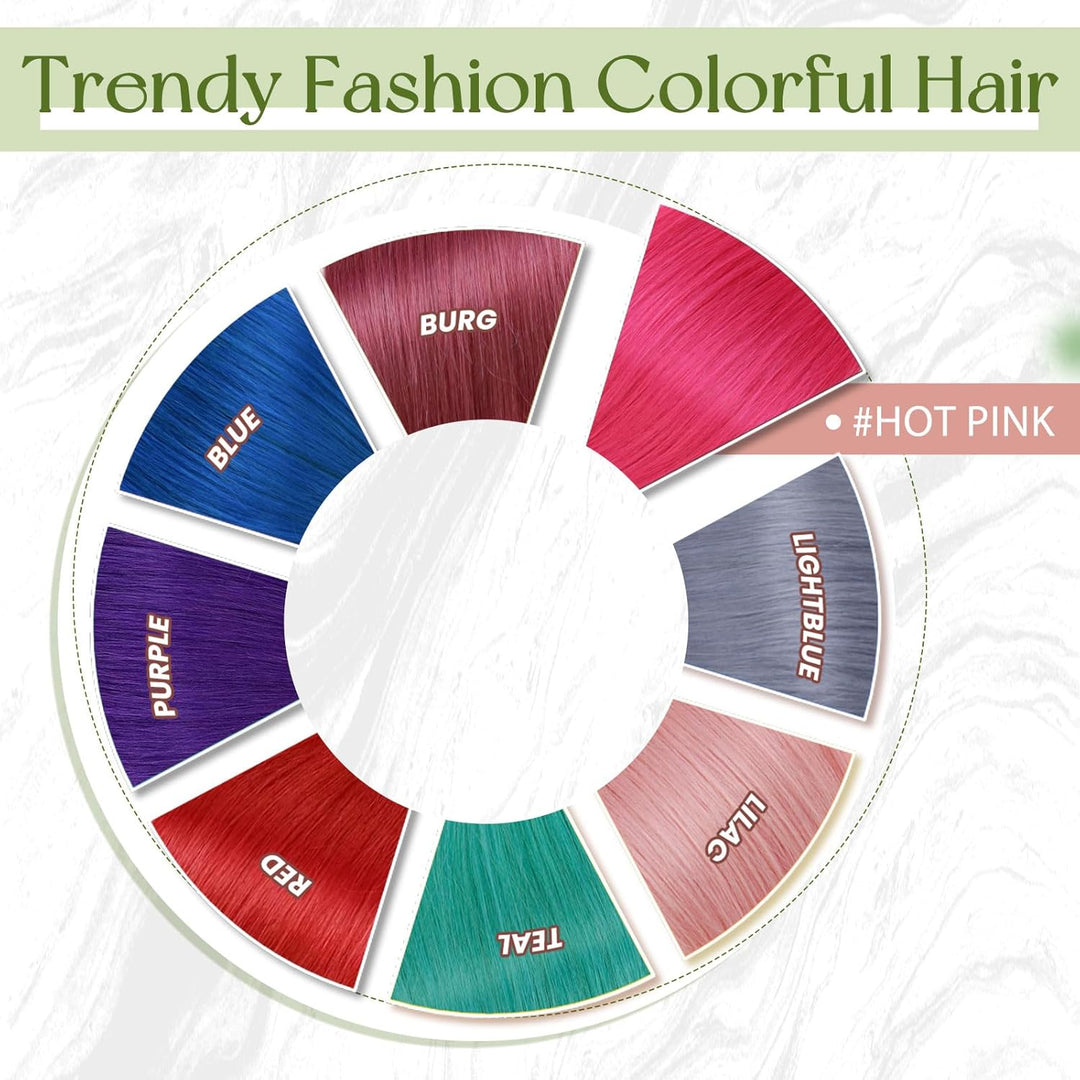 RUNAUTRE Tape Echthaar Extensions Rosa 35cm Remy Tape in Haarverlangerung Echthaar Bunt 14 Zoll 20g
