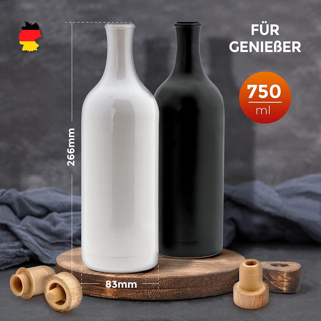 Kaminfix Essig &amp; Öl Spender - Flasche mit Ausgiesser, 2er Geschenkset für Feinschmecker handgefertig