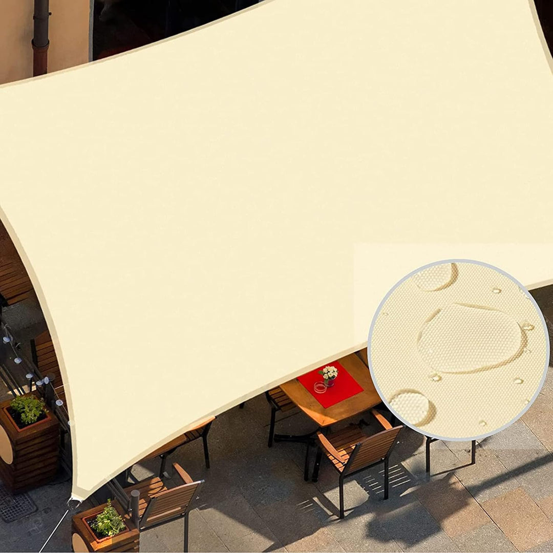 Sonnensegel mit Befestigungsseile, Wasserdicht Sonnenschutz und 95% UV-Schutz für Garten und Terrass