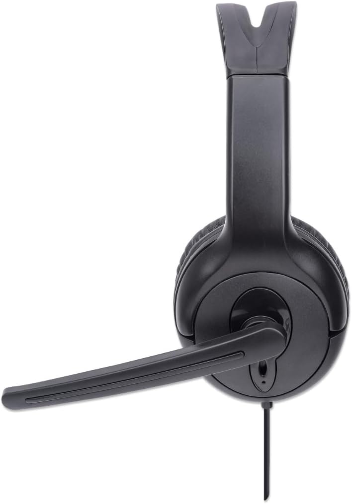 Manhattan Mono-Over-Ear-Headset (USB), Mikrofonarm (gepolstert), Einzelhandelsverpackung, verstellba