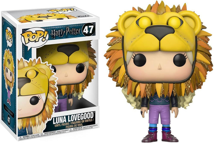 Funko 14944 POP! Vinylfigur: Harry Potter: Luna Lovegood w/ Lion Head Einheitsgrösse Gold, Skin Tone
