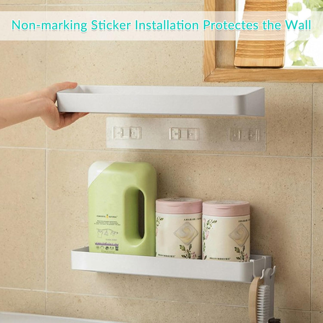 Badezimmerregale Ohne Bohren 2 Stück Kleberegal mit 6 Haken für Badezimmer Wandablage Bad Badezimmer