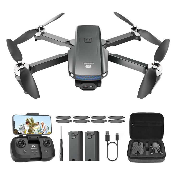 DEERC Drohne mit Kamera 1080P für Kinder, Anfänger, D20S RC Drohnen faltbar mit FPV Übertragung, 2 A