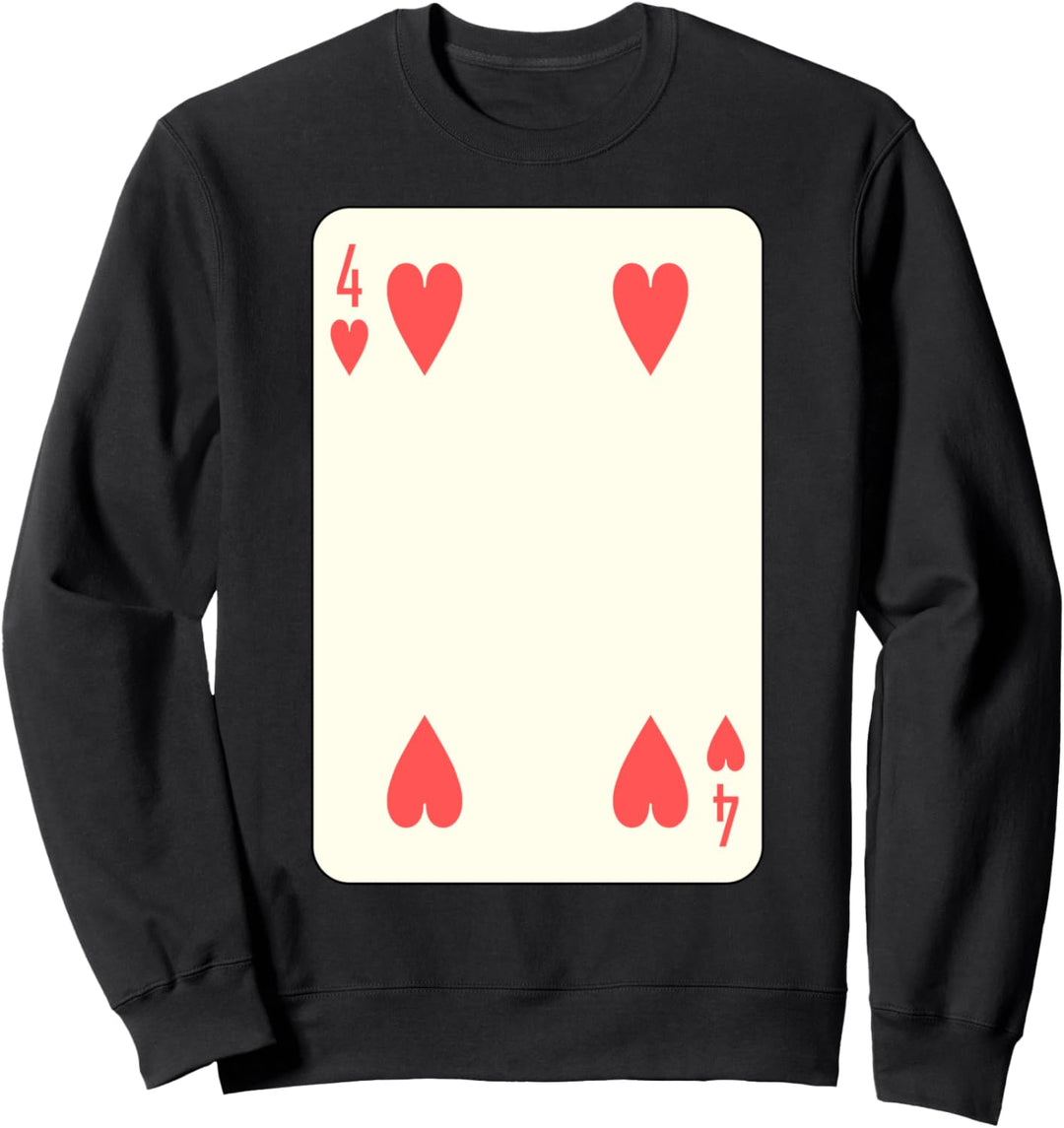 Spielkarte mit vier Herzen, Halloween-Kostüm für Paare. Sweatshirt