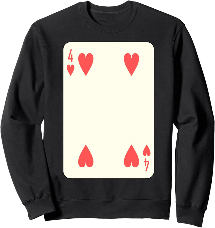 Spielkarte mit vier Herzen, Halloween-Kostüm für Paare. Sweatshirt