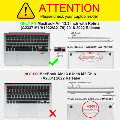 Fintie Hülle kompatibel mit MacBook Air 13 (2018-2020 Version) A2337(M1)/A2179/A1932, Ganzkörper-Rug