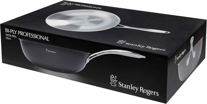 Stanley Rogers Wokpfanne Ø28 cm BI-PLY PROFESSIONAL, hochwertiger und innovativer Wok aus Edelstahl,