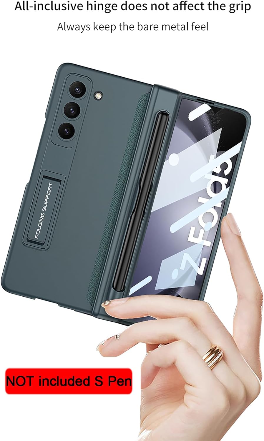 CeeEee Hülle für Samsung Galaxy Z Fold 5 5g Case 360 Grad Vollschutz Built in Bildschirm Schutz Hand