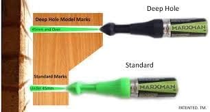 Marxman MARXMAN1BLK Kreide-Markierungsstift mit tiefem Loch, 4 Stück, Schwarz
