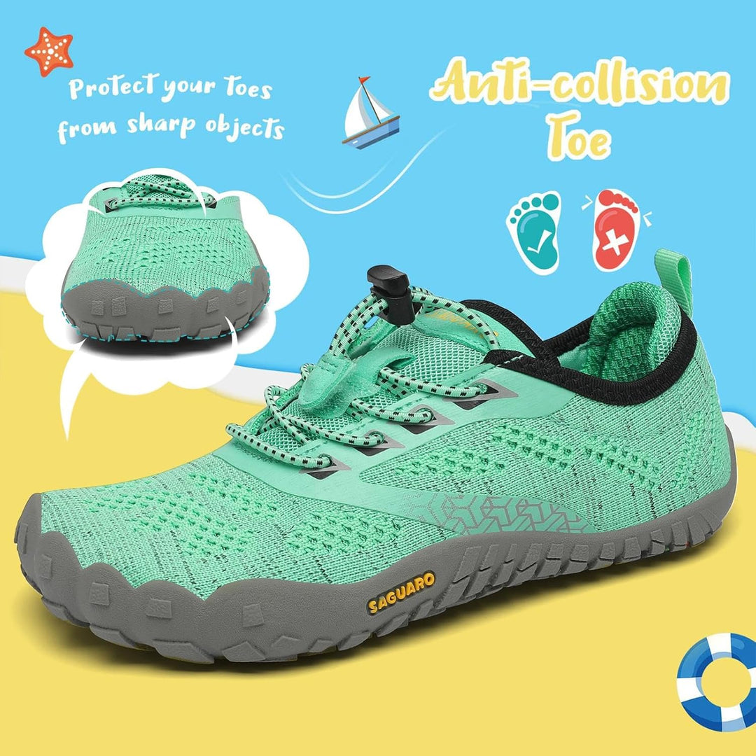 SAGUARO Kinder Barfussschuhe Schnell Trocknend Badeschuhe, 24-36 EU 27 EU Grün, 27 EU Grün