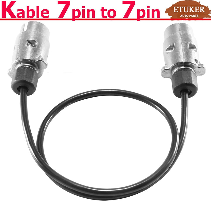Anhängerkable Verlängerung mit 2 Steckern 7 Polig Kabel Zwischenkabel 80cm Anhängerkabel für Auto PK