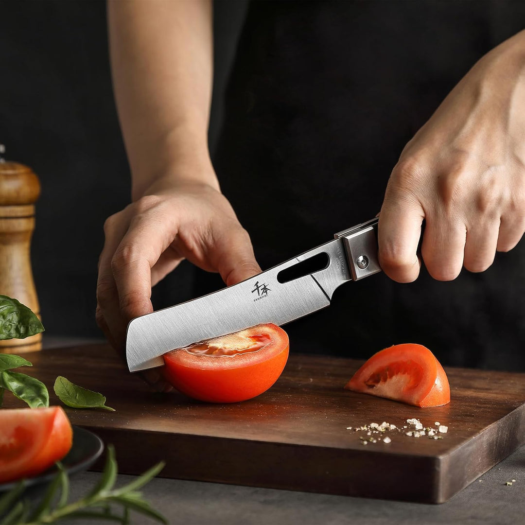 SENBON 440 Geschmiedeter Edelstahl Camping Chef Klinge Scharfe japanisches stil Faltende Tragbare Re
