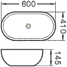 VBChome Waschbecken 60 x 41 cm Keramik Weiss Oval Pop-up ventil Click-Clack Waschtisch Handwaschbeck