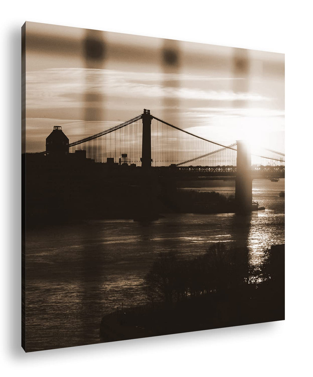 deyoli taumhafte Hängebrücke Format: 70x70 cm Effekt: Sepia als Leinwandbild, Motiv fertig gerahmt a