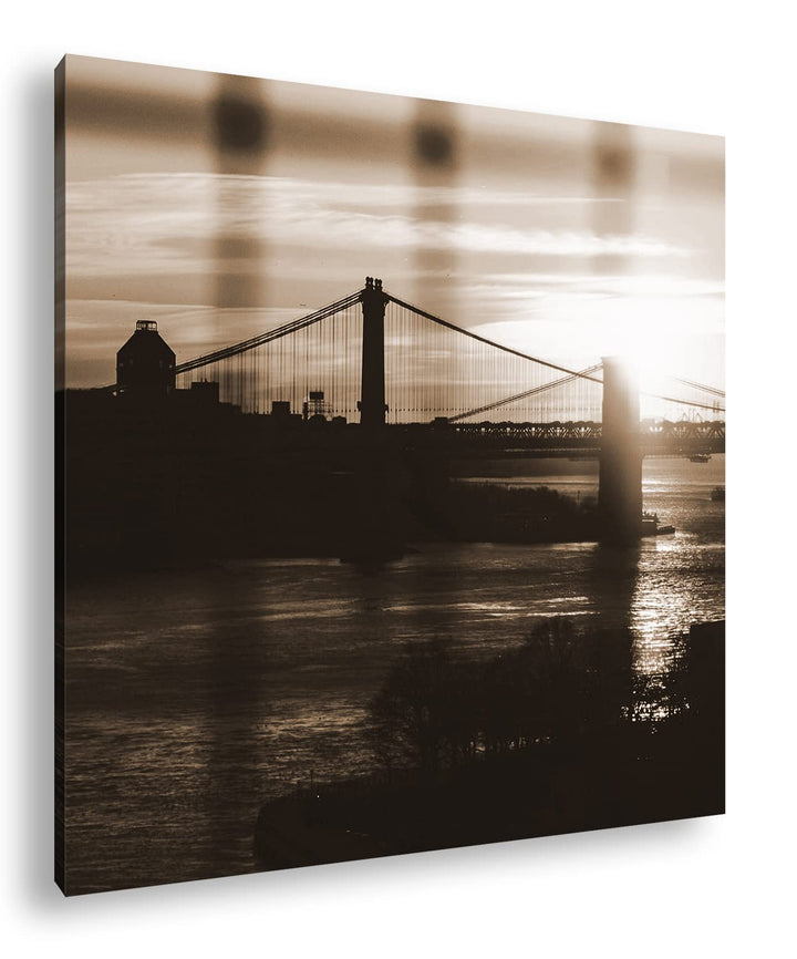 deyoli taumhafte Hängebrücke Format: 70x70 cm Effekt: Sepia als Leinwandbild, Motiv fertig gerahmt a
