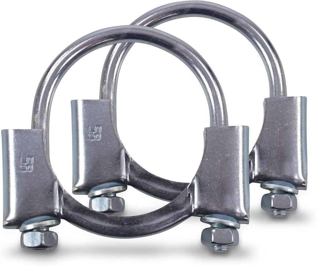 ATEC Germany 1x Rohrverbinder Abgasrohr Ø 55 mm Länge 135 mm, 2x Bügelschelle Ø 58 mm KOMPATIBEL MIT