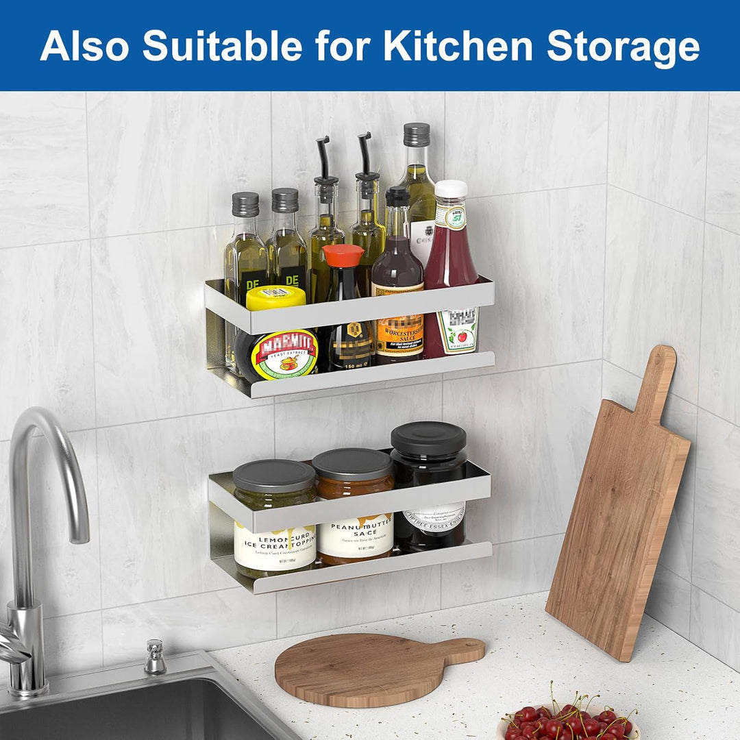 UUlioyer Duschablage ohne Bohren, Duschregal aus Edelstahl SUS304, 2 Stück Badezimmer Regal Organize