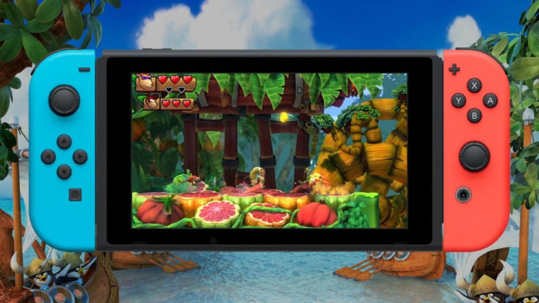 Nintendo Switch 32Gb Neon-Rot/Neon-Blau + New Super Mario Bros. U Deluxe + Donkey Kong Country: Trop