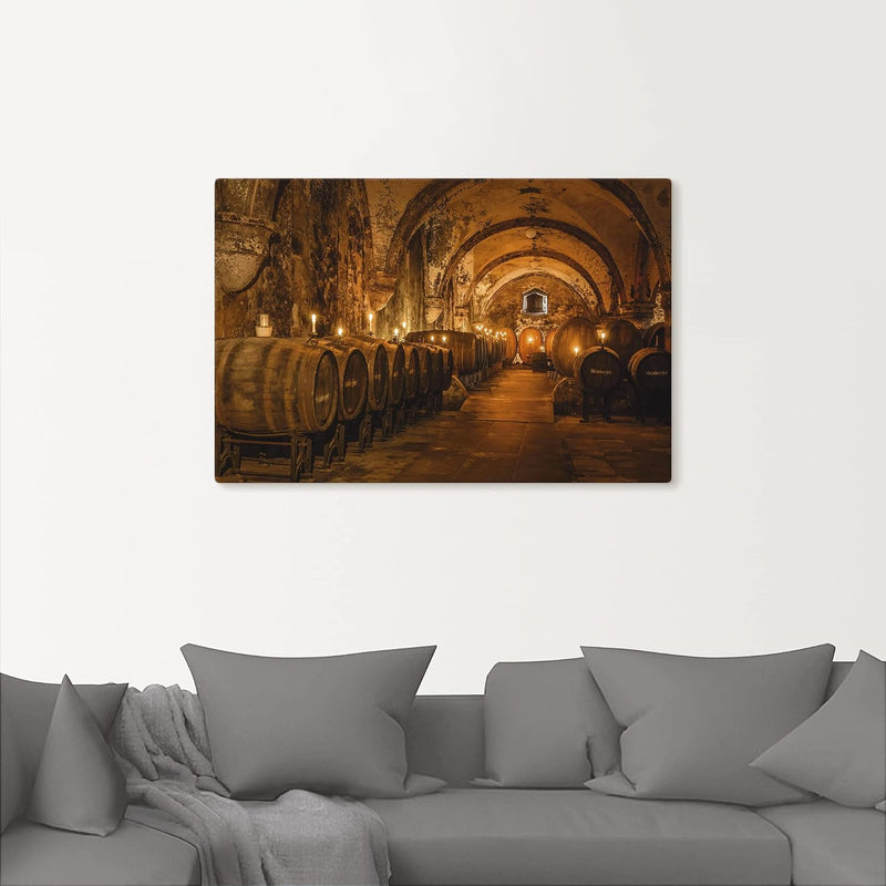 ARTland Leinwandbilder Wandbild Bild auf Leinwand 60x40 cm Wein Architektur Weinkeller Weinfäser Ant