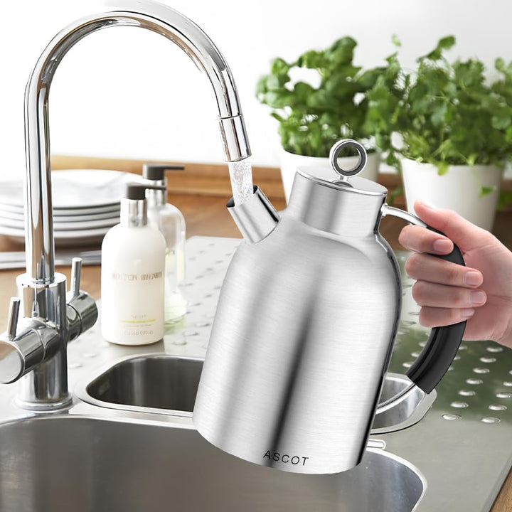 ASCOT Wasserkocher Edelstahl, Elektrischer Wasserkessel Geschenke für Männer/Frauen/Familie 1,5 lite