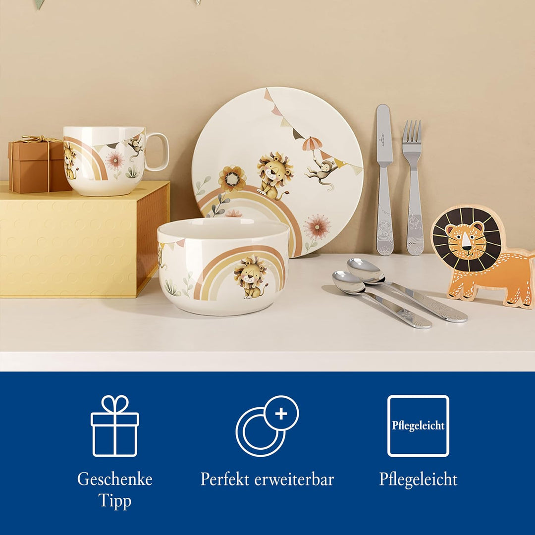 Villeroy &amp; Boch – Boho kids Roar like a lion Kinderteller, Porzellan Teller im Boho Stil, Kindergesc